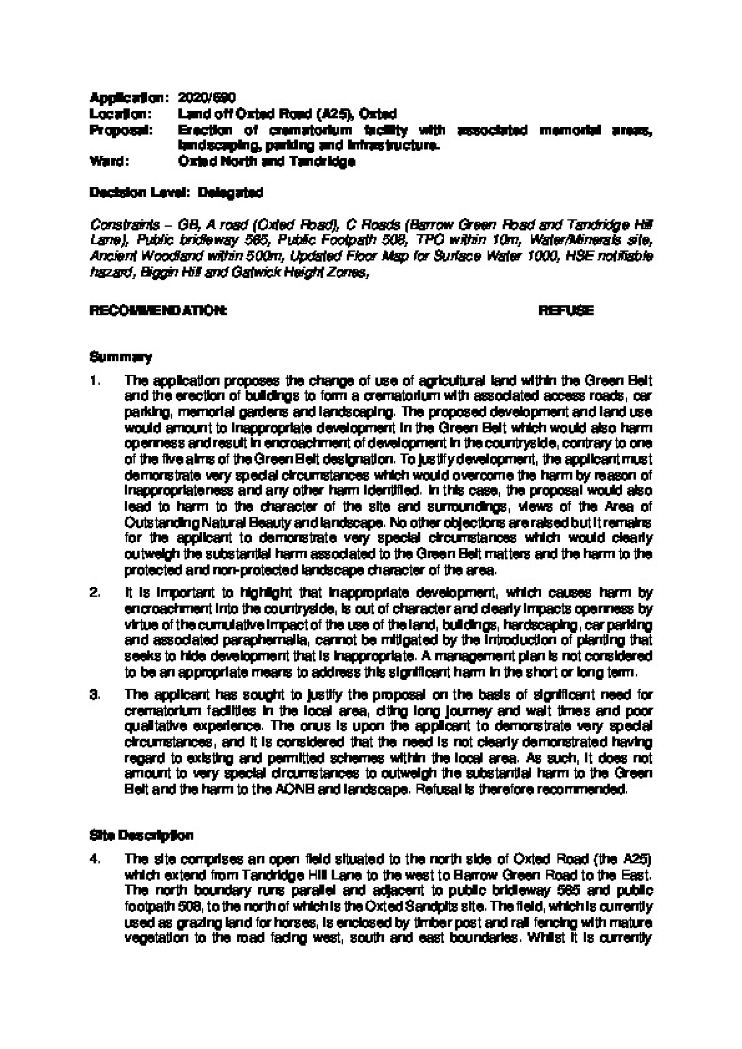 officer report