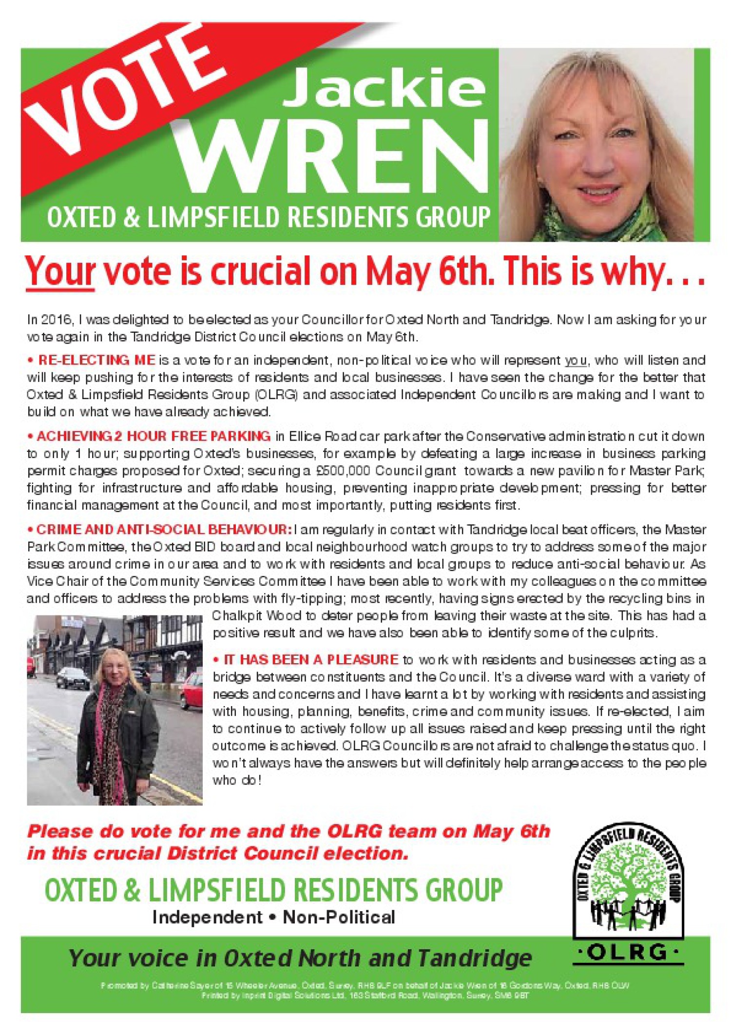 Jackie's election leaflet