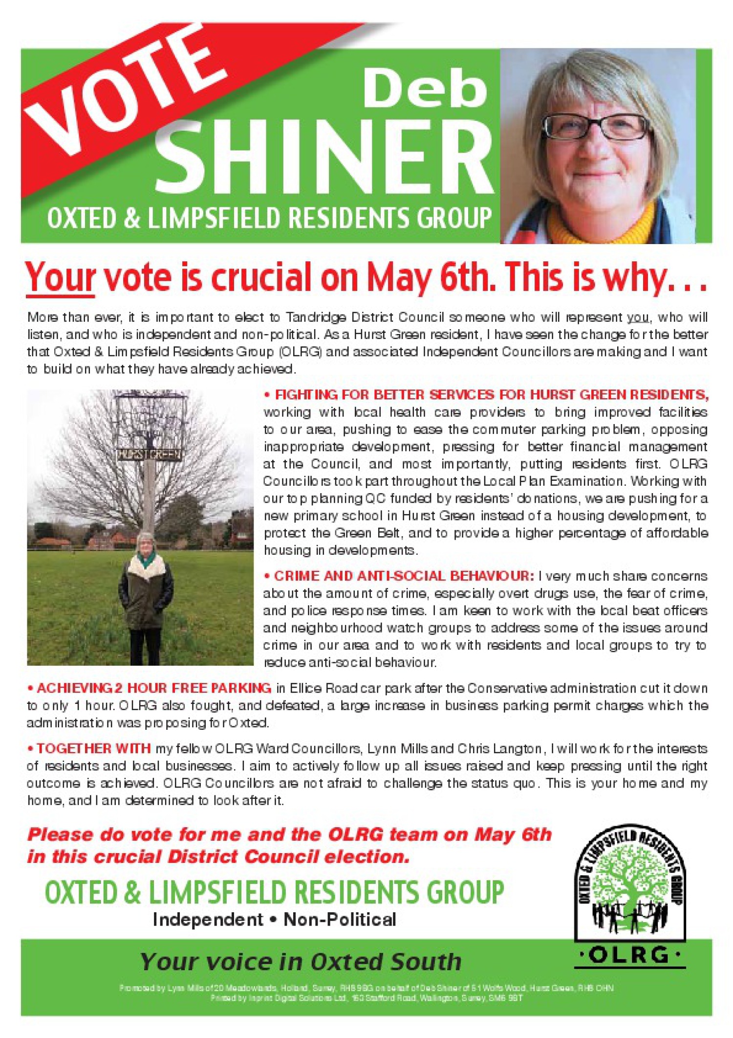 Deb's election leaflet