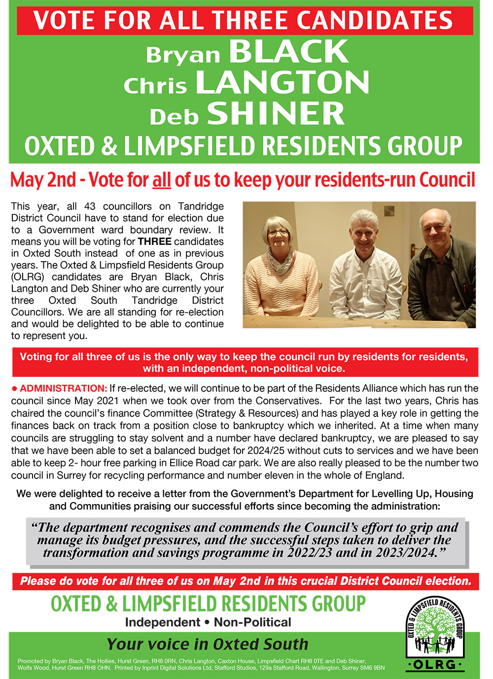 Oxted South Leaflet