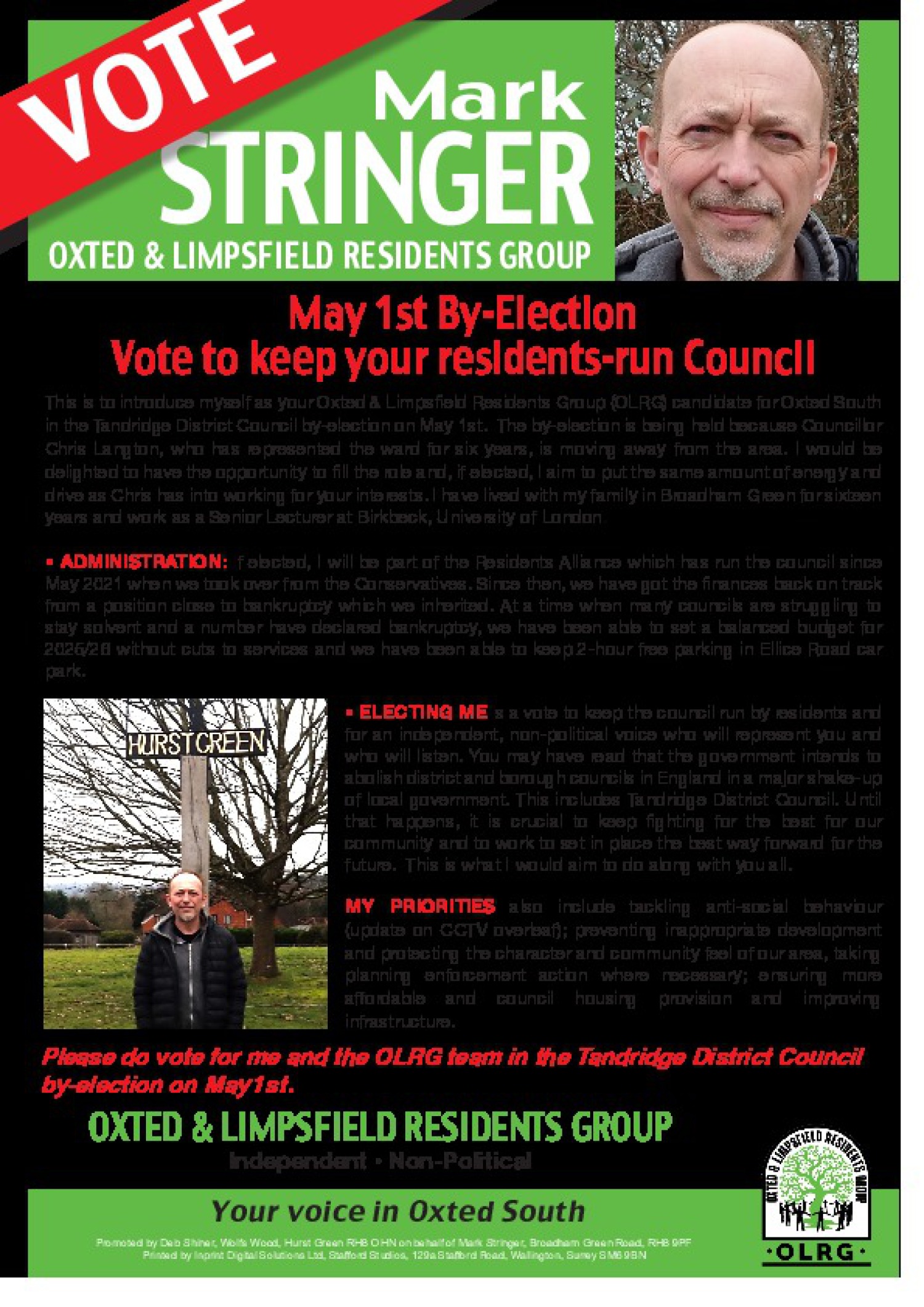 Mark's Election Leaflet