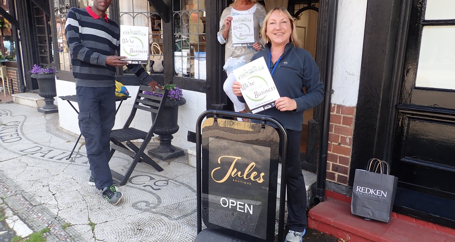 Outside Jules with owner Julie Dennis